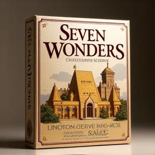 Scatola del gioco Seven Wonders, un gioco di costruzione civiltà e carte.