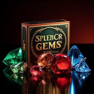 Scatola del gioco Splendor, un gioco di collezione di gemme e sviluppo.