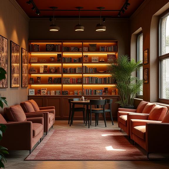 L'interno accogliente e ben fornito del club Carovana Ludica.