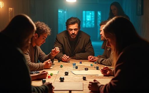 Un gruppo di persone impegnato in una sessione di gioco di ruolo.